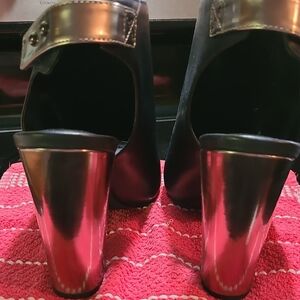 H by Halston Black and Gold Heels